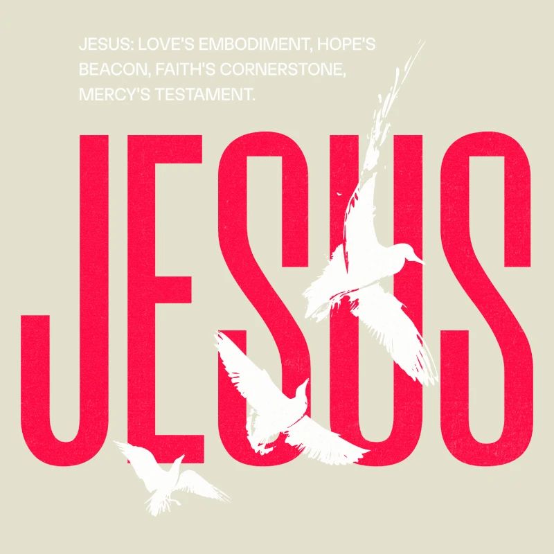 Jesus Doves Typography