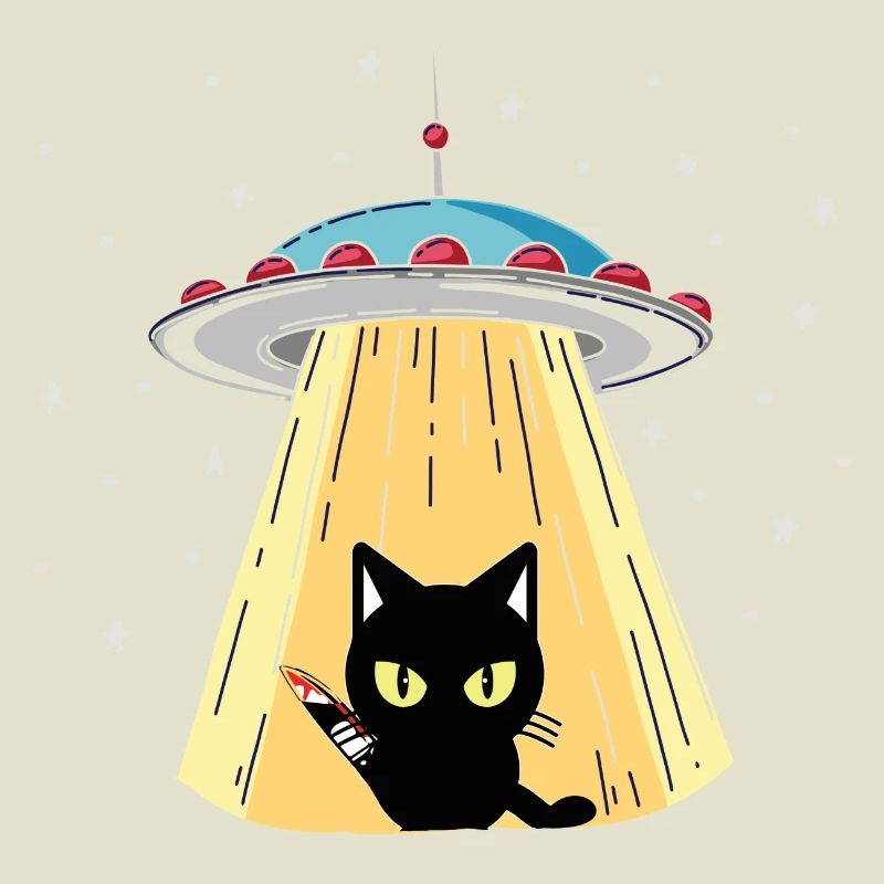 UFO Katze mit Laserblick