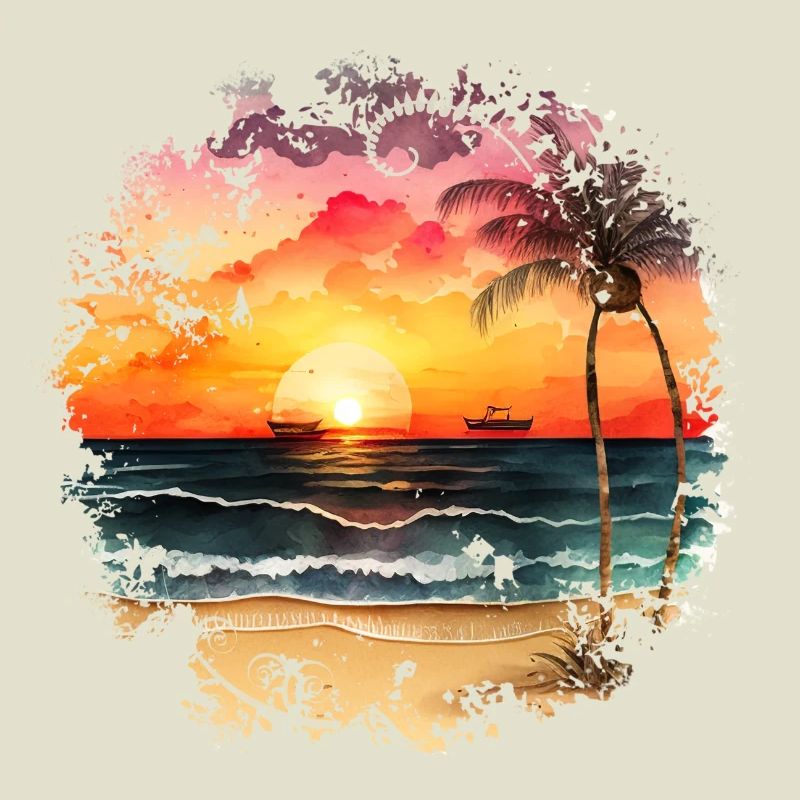 Coucher de soleil sur la plage tropicale