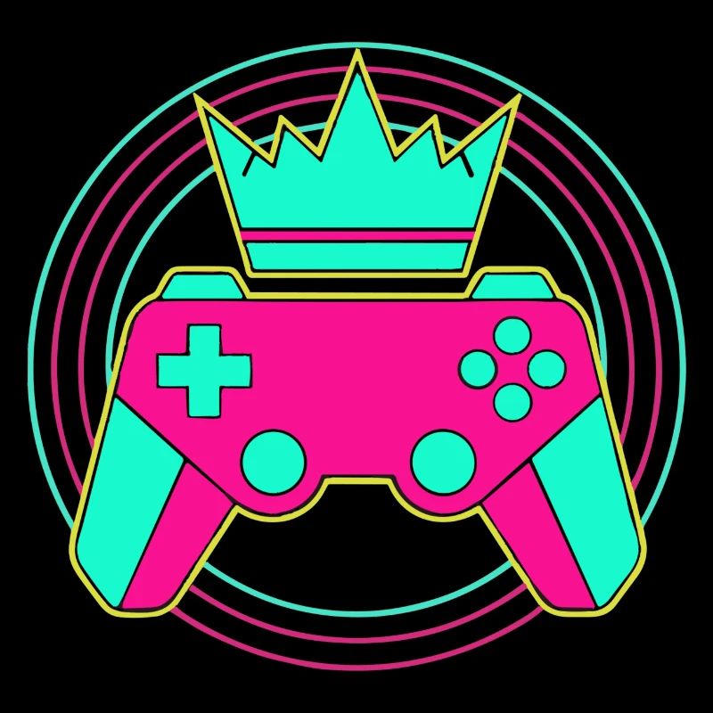 Controller Krone Neon Minimal Zocker Art