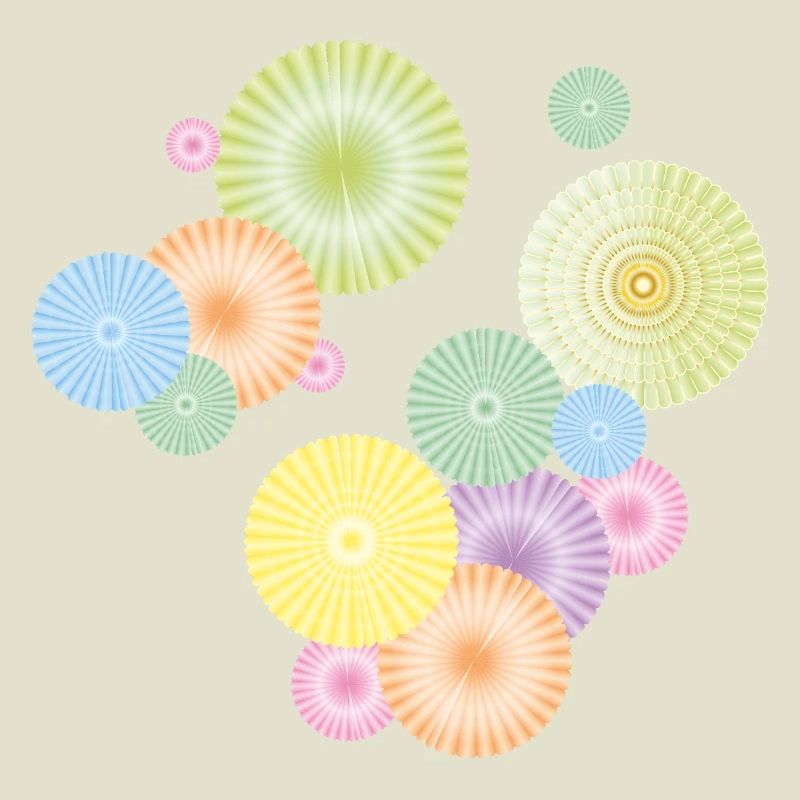 Pastel rosettes – decorative fan structure