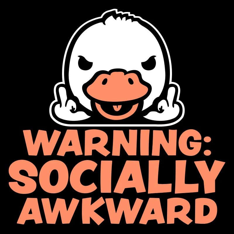 Warning Socially Awkward Duck Middle Finger Bird