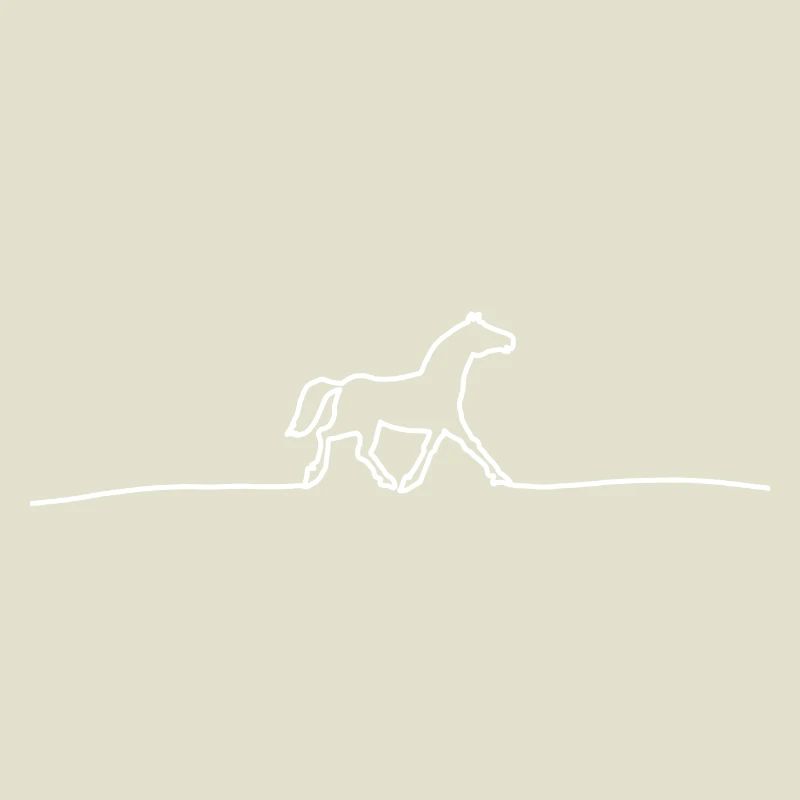 doux cheval - Lignes abstraite cheval idée cadeau