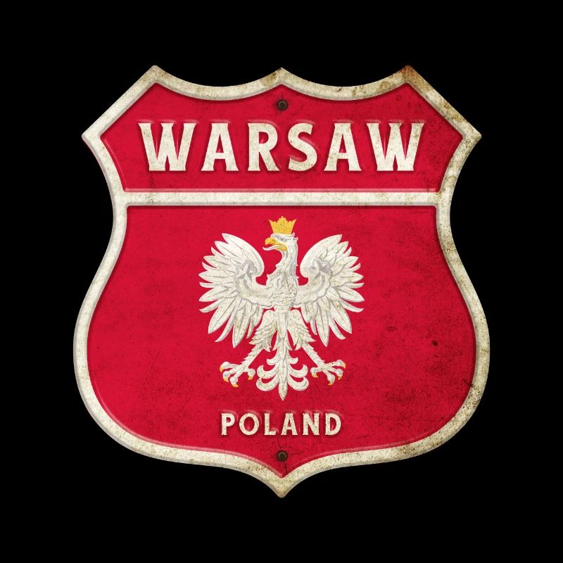 Varsovie Pologne Armoiries Drapeaux Design