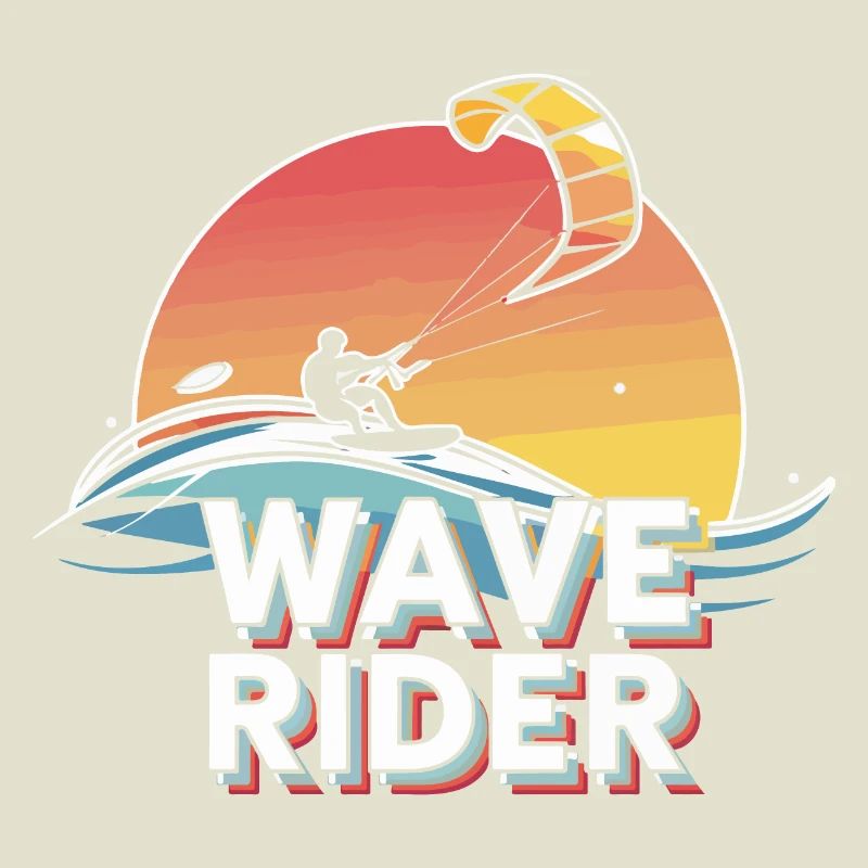 Wave Rider - Dynamische Kiteboarding Kunst
