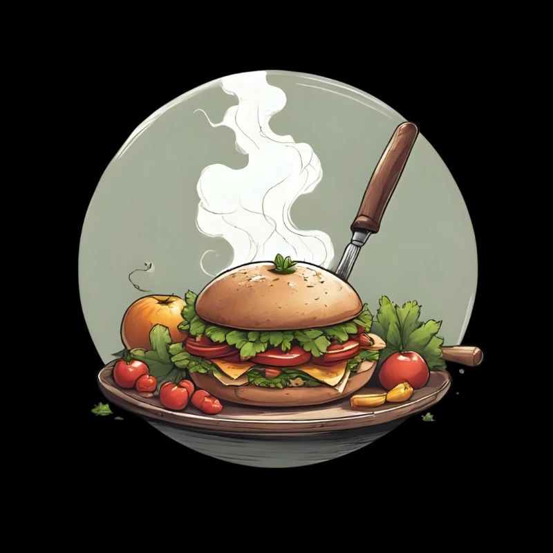 Hearty vegetable burger with fresh ingredients
