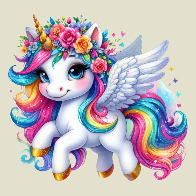 Rainbow Winged Unicorn Crown