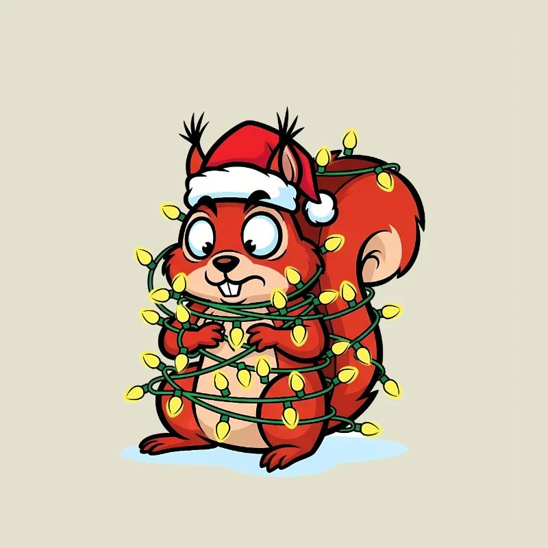 Eichhörnchen im Weihnachtslicht