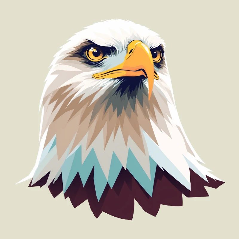 Geometric Eagle Head Illustration