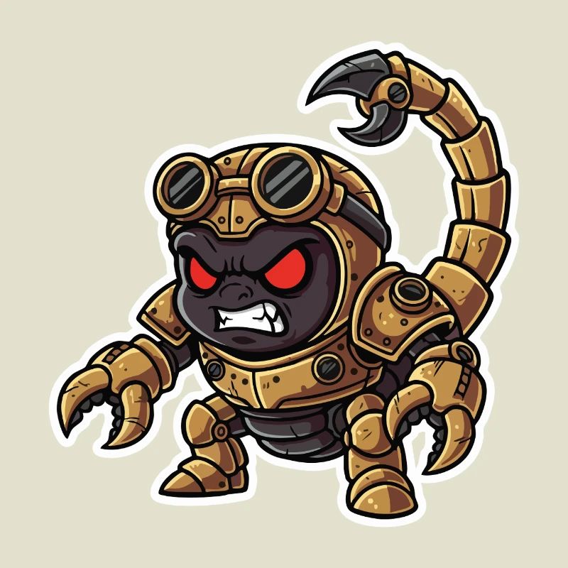Skorpion Bionic Steampunk Krieger Messingnieten
