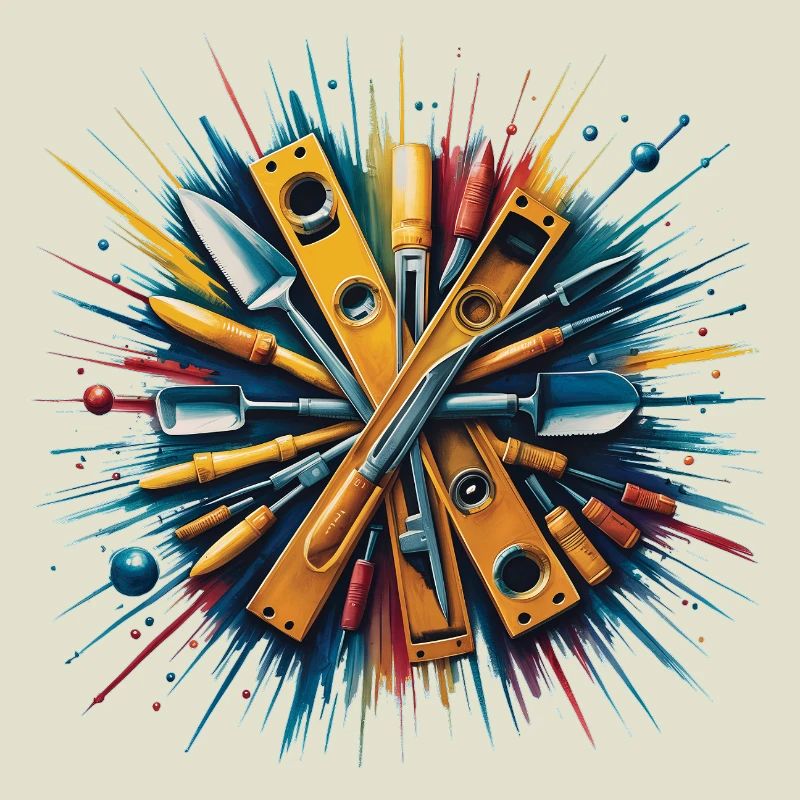 Construction Bricklayer Mason Tools Art Print