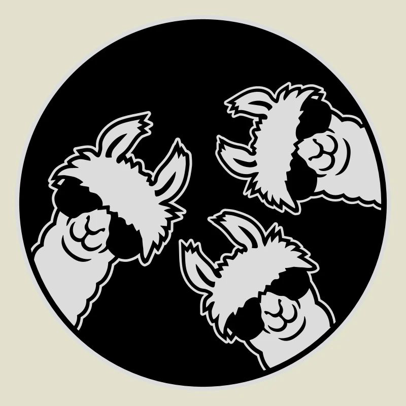 Badge de lunettes de soleil Three Llamas Cool Circle Drôle