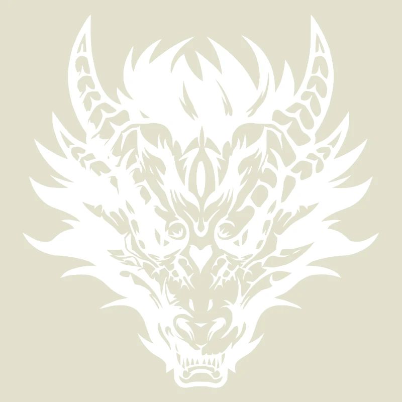 Conception complexe de masque de dragon tribal