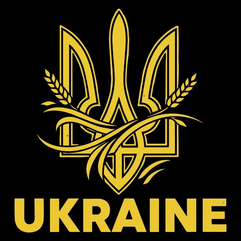 Trident ukrainien avec motif de blé