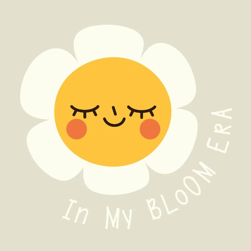 À l’ère de ma floraison – Expression fleurie de dessin animé plate