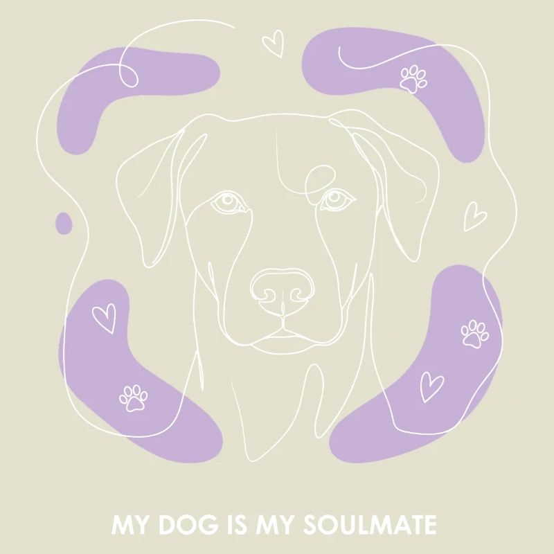 Dessin de lignes d’âmes sœurs de chien
