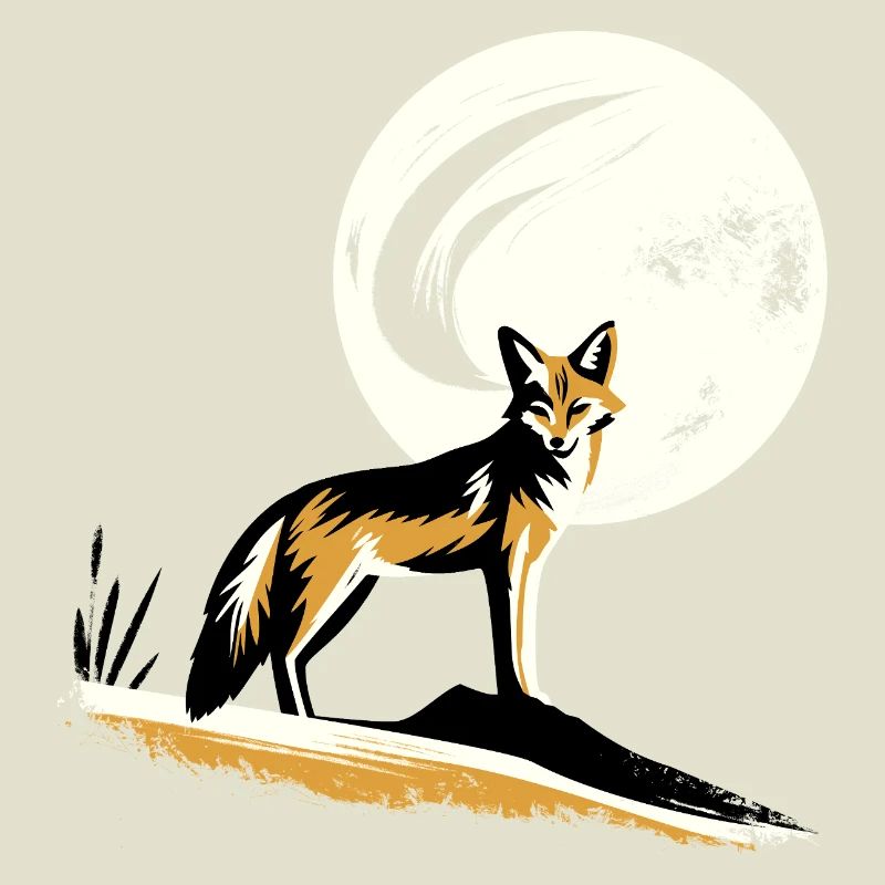 Jackal in the moonlight