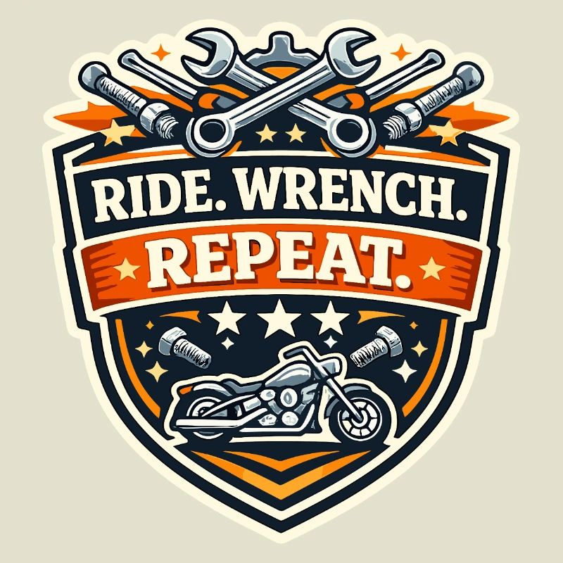 Ride Wrench Repeat Motorrad Patch