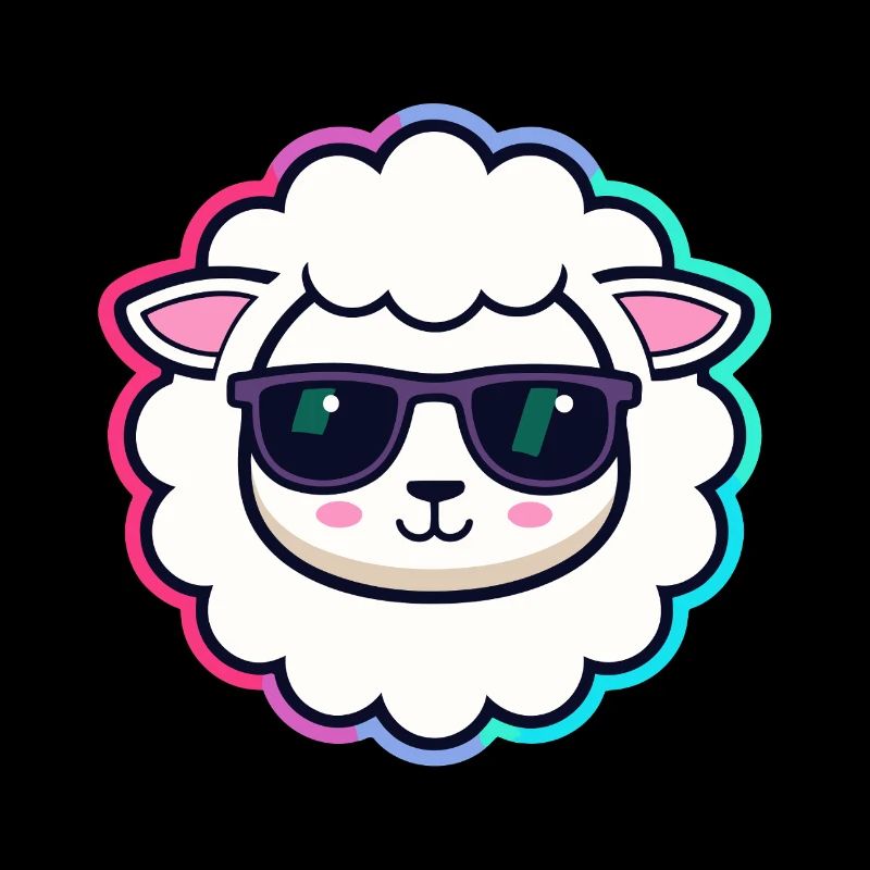 Sheep hipster black glasses
