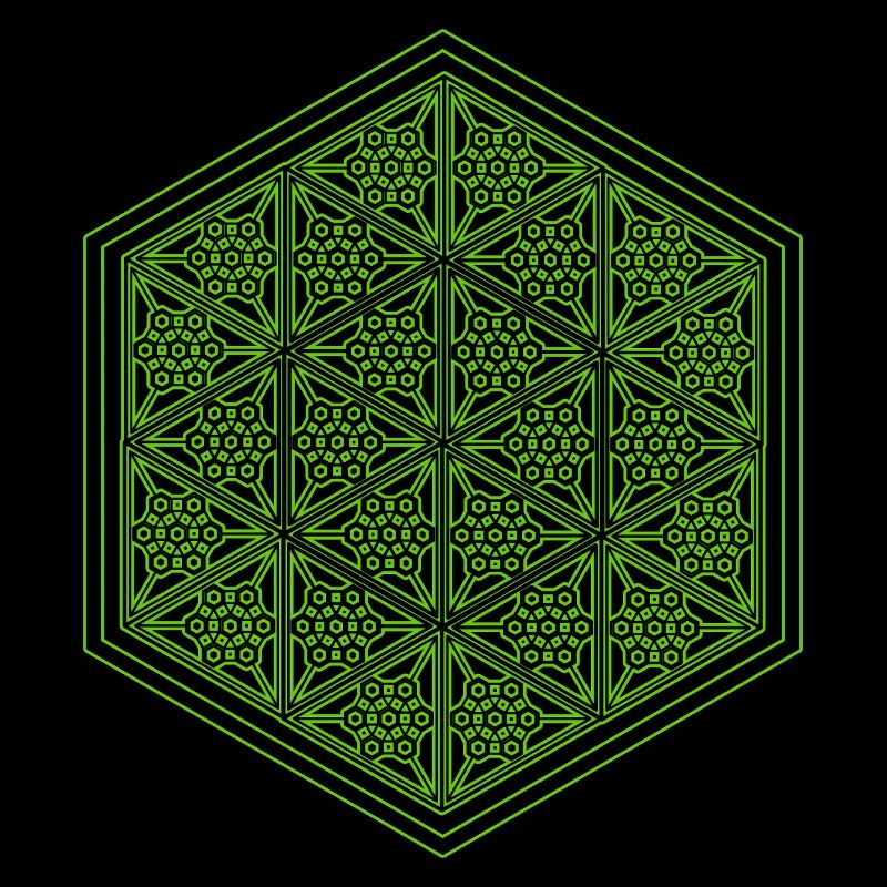 Geometric Hexagon Pattern Yoga Goa Psytrance