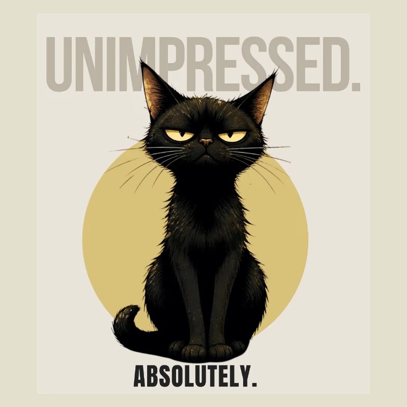 Peu impressionné. – Dessin sarcastique du chat noir