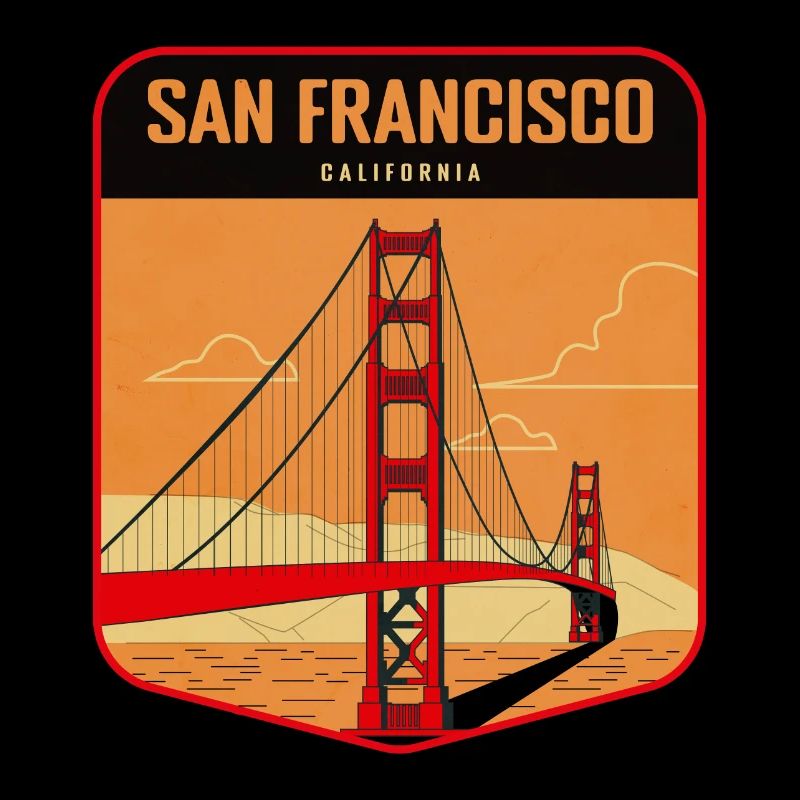 Golden Gate Retro Badge San Francisco