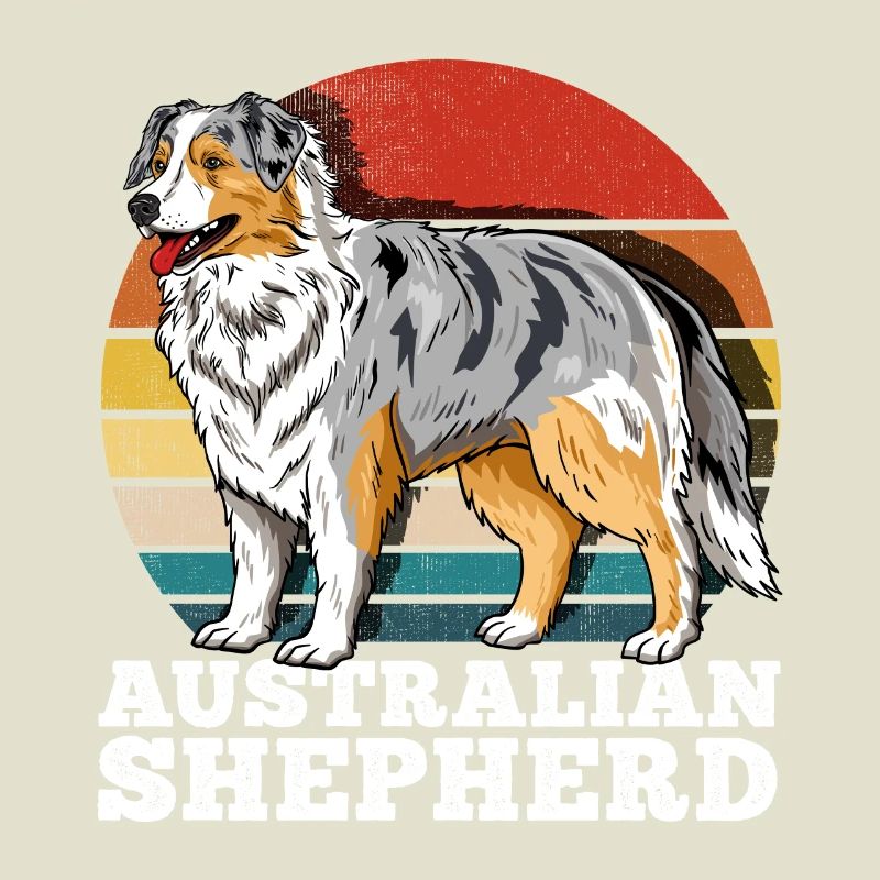Australian Shepherd Aussie Retro