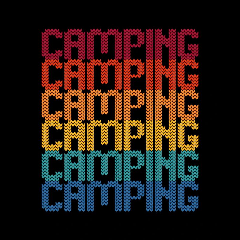 Camping Regenbogen Blockschrift
