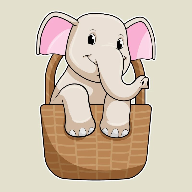 Elefant mit Korb