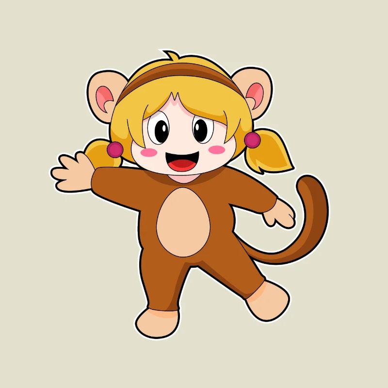 Fille déguisée en singe