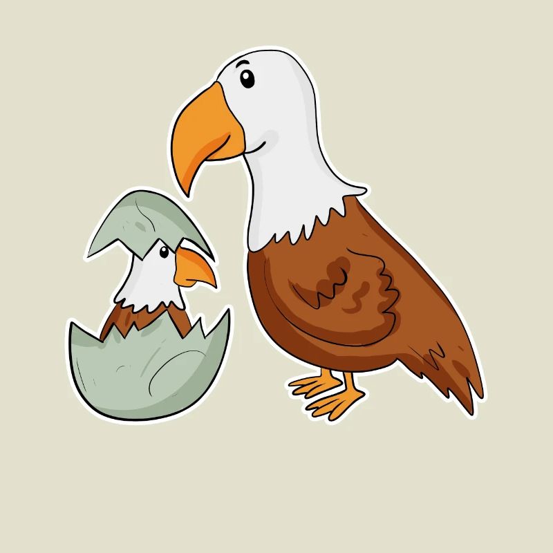 Famille Eagle - Aigle avec bébé - Eagle Motif