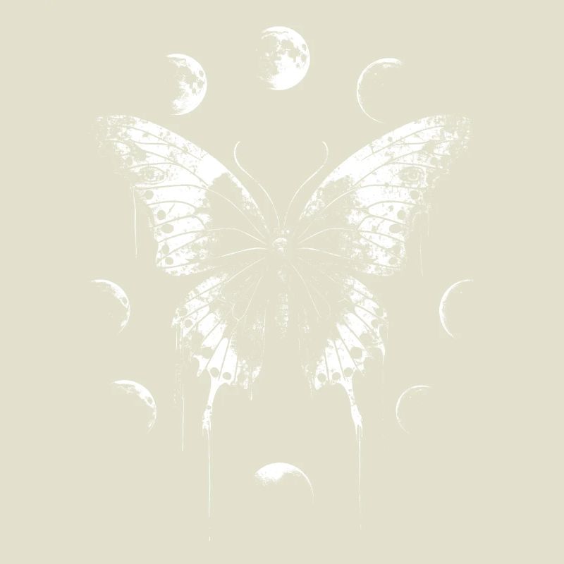 Fairycore Papillon Lune Grunge Phases de Lune