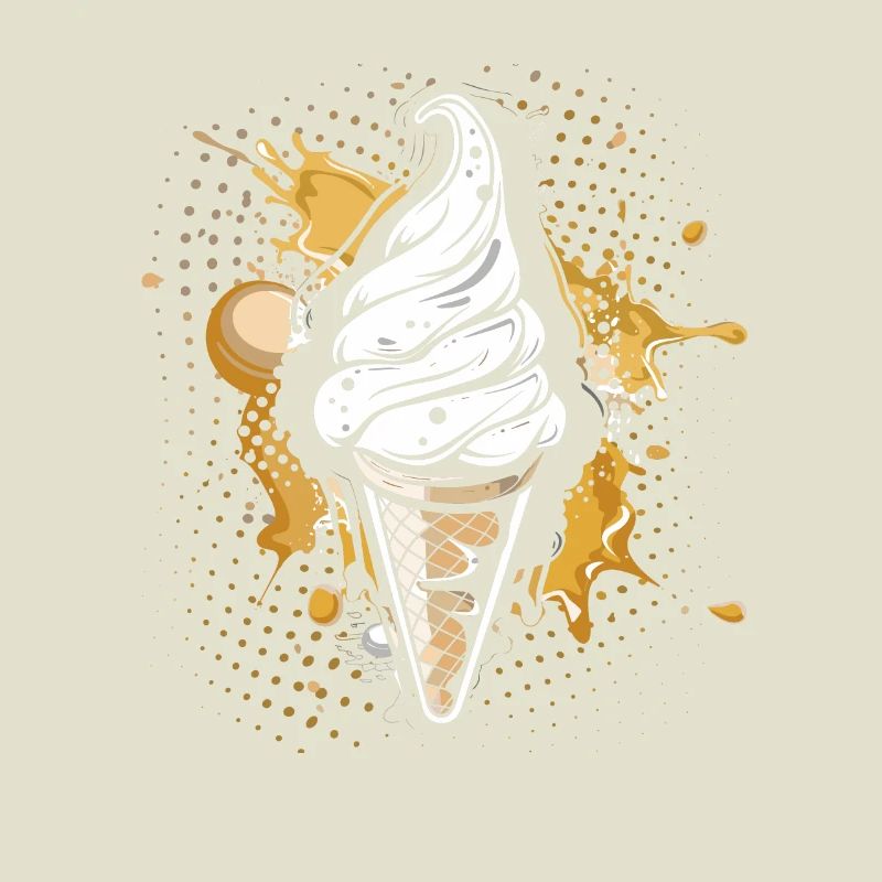 Cornet de crème glacée Éclaboussures de couleur