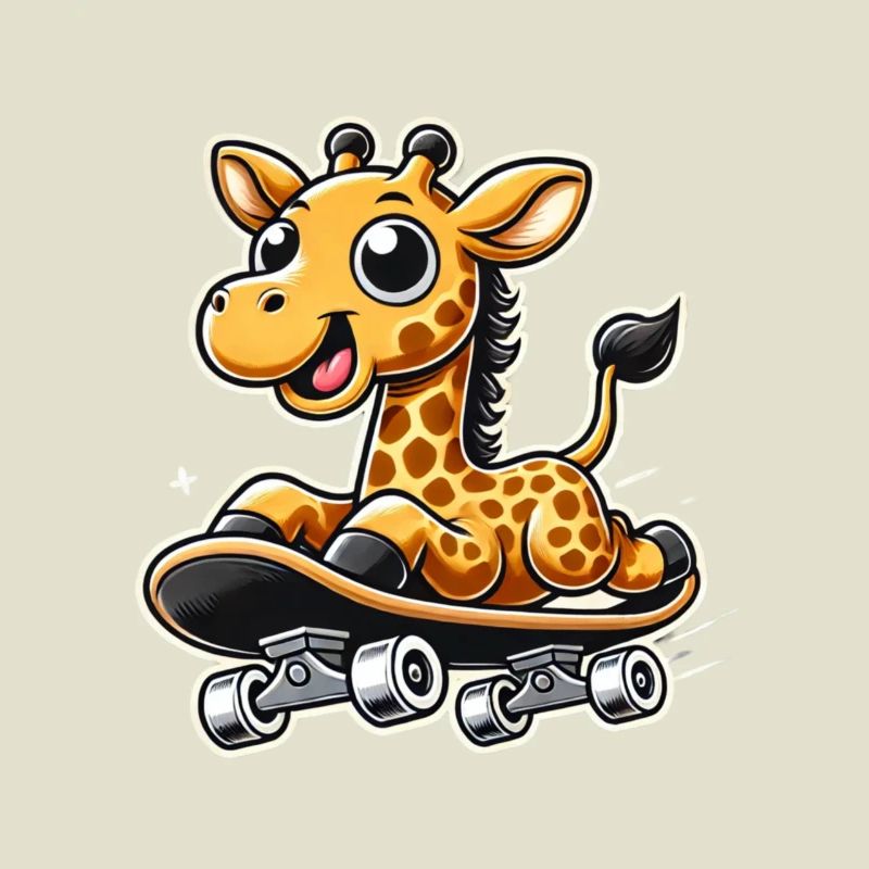 Giraffe Skateboarding