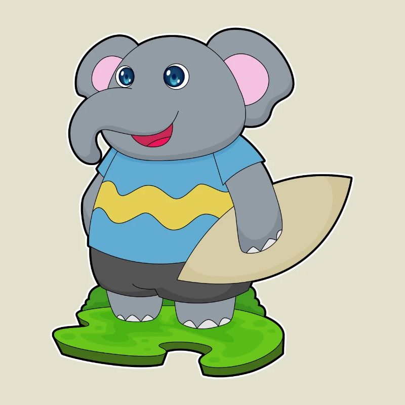 Été de planche de surf sur l’éléphant