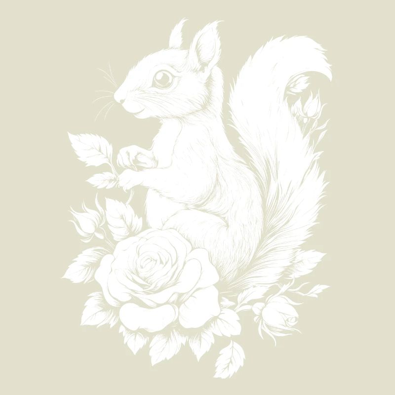Eichhörnchen Blumen Rose Ästhetik Hörnchen