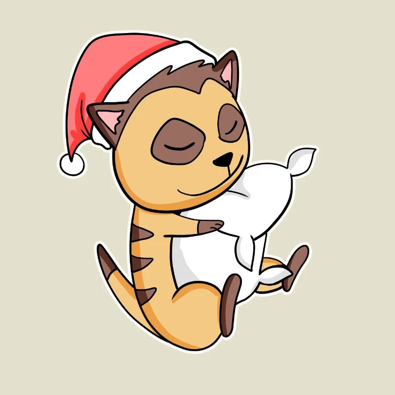 Suricate Mignon Fatigué Dormir à Noël