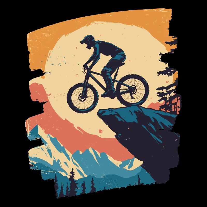 Mountain bikers Downhill Mountains Cycling
