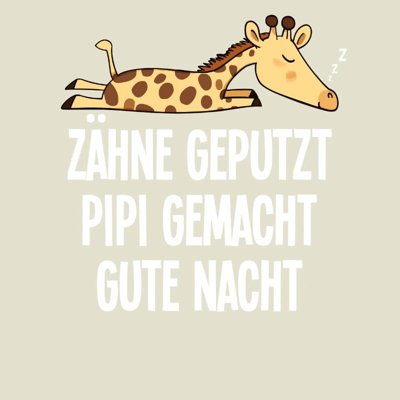 Sleeping Motif Funny Giraffe Teeth Brushed Saying