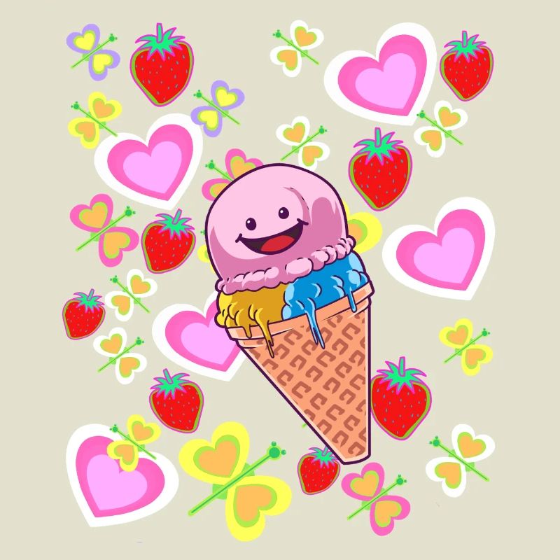 Sommer Retro Eis Eiskrem Kinder Kind Eiscrem