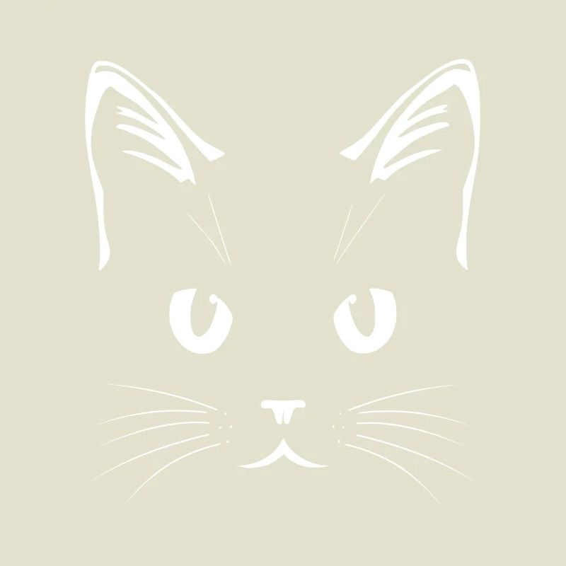 Visage de chat blanc – Conception d’art au trait