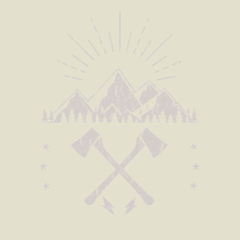 Robustes Berg-Sonnenaufgangsaxt-Emblem