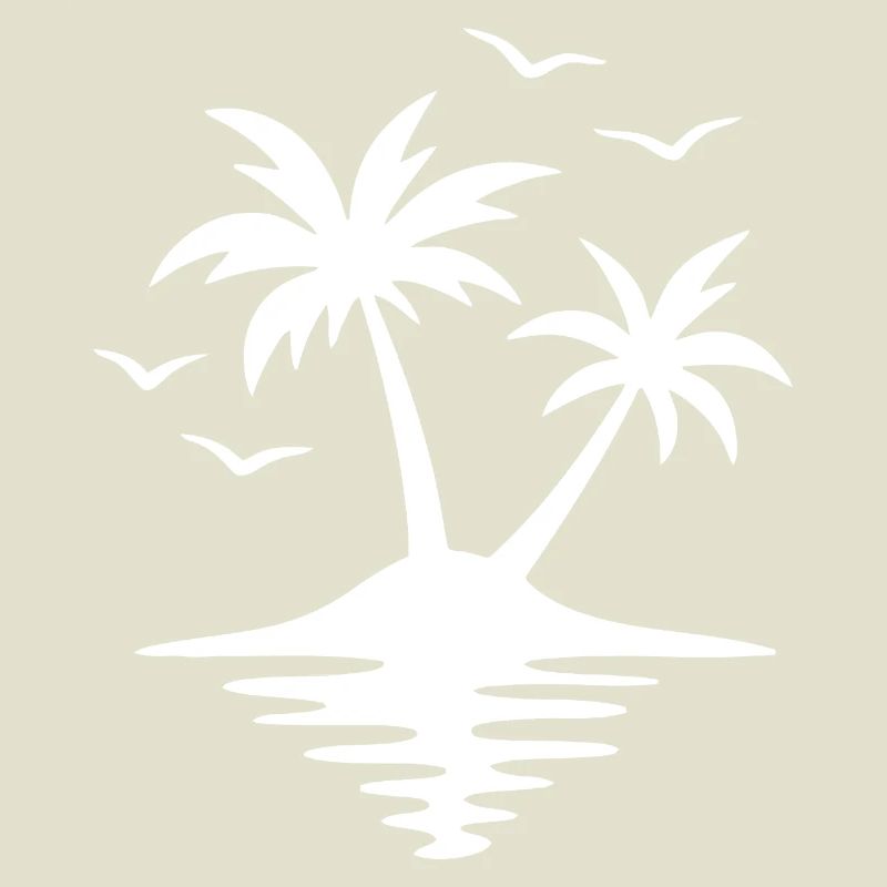 Tropical Sunset Palm Silhouette
