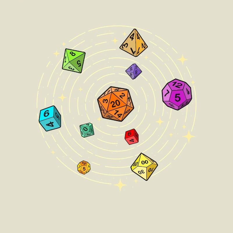 Dice Set In Space RPG Fantasy Meets Sci-Fi Style