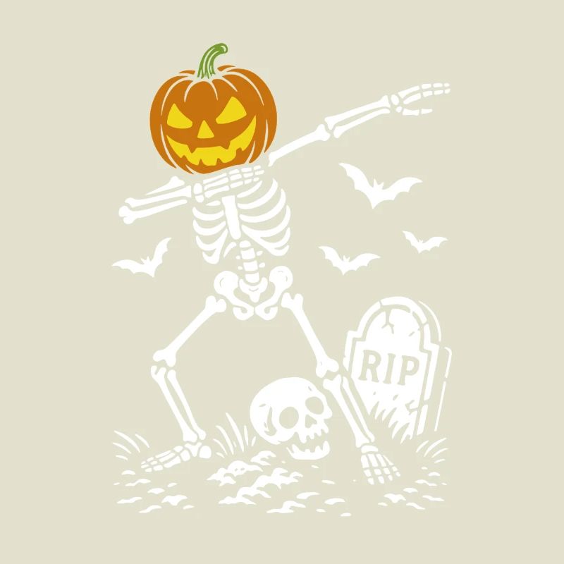 Halloween Dab Dance Skeleton - Dabbing Pumpkin - RIP