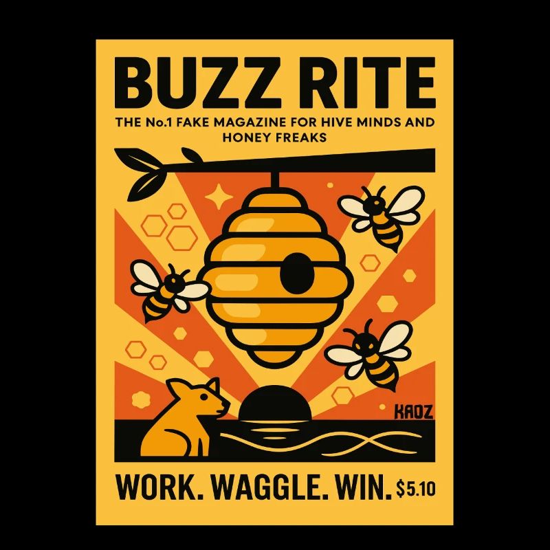 Bees Honey Beekeeper Retro Poster Magazine