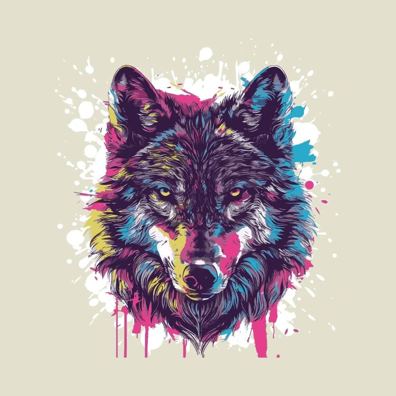 Wolf Tier Farbklecks