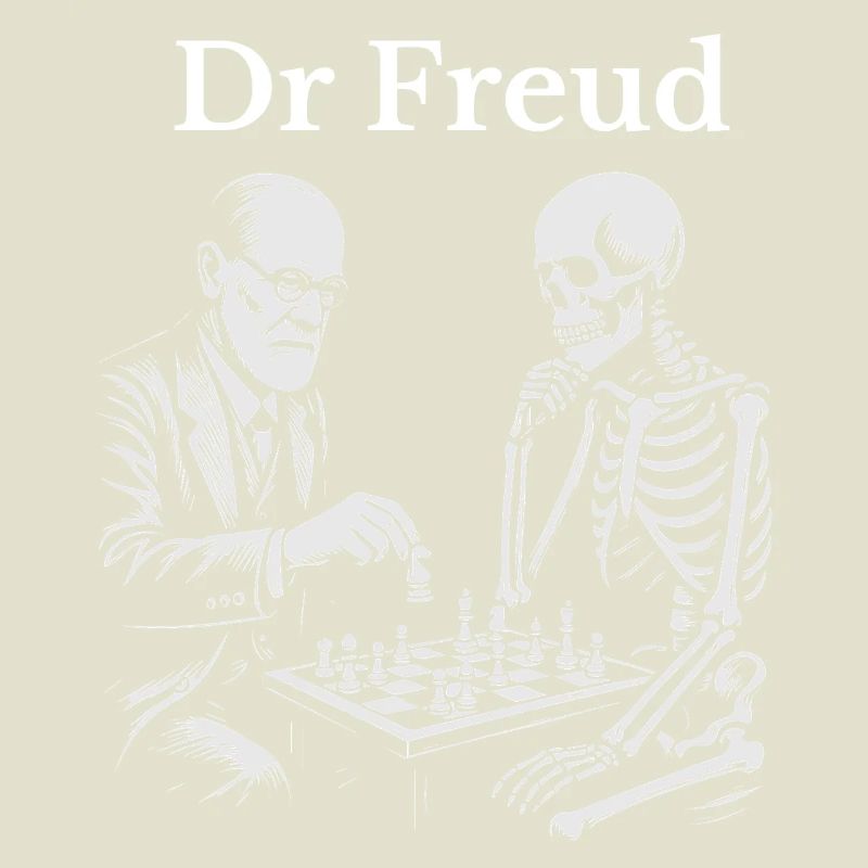 Duel d’échecs Freud avec squelette