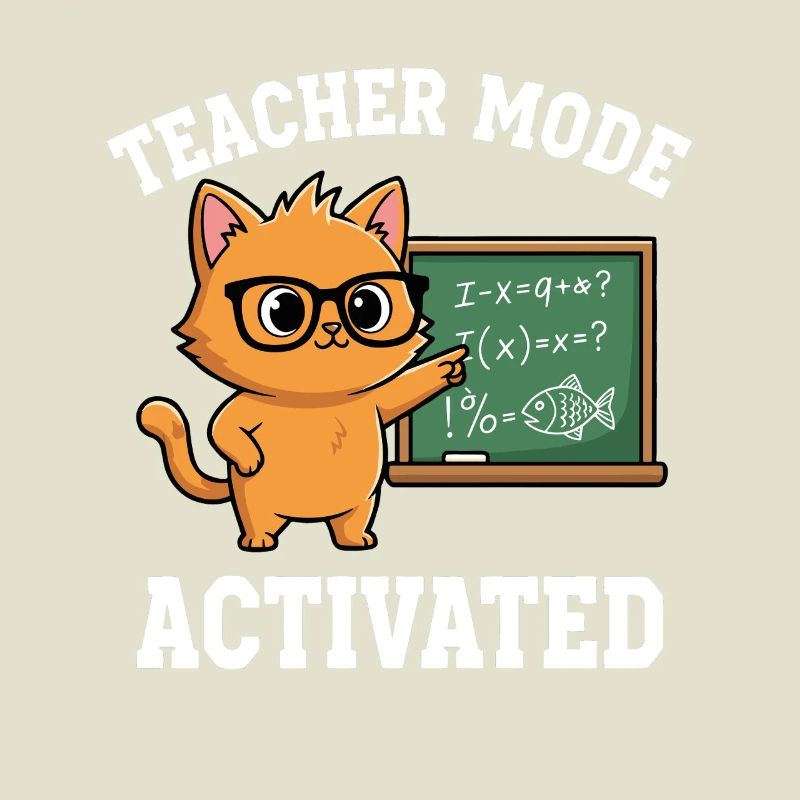 Mode professeur activé Chat enseignant Déclaration drôle