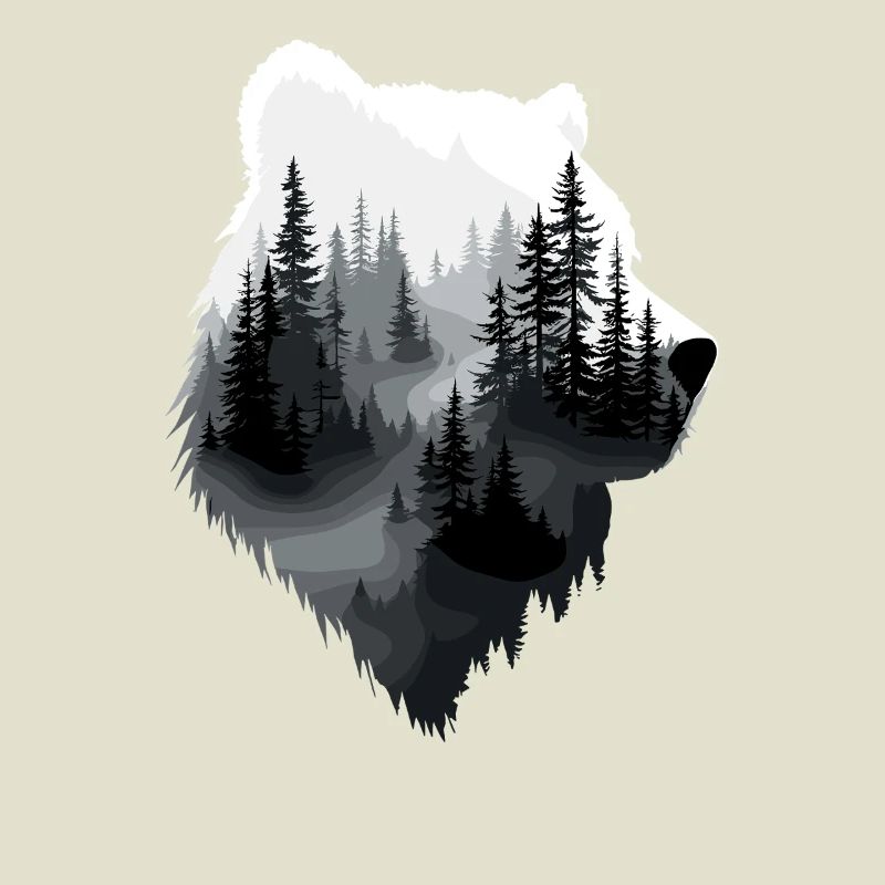 Bear, Forest, Nature, Wilderness, Animal, Bear Artwork